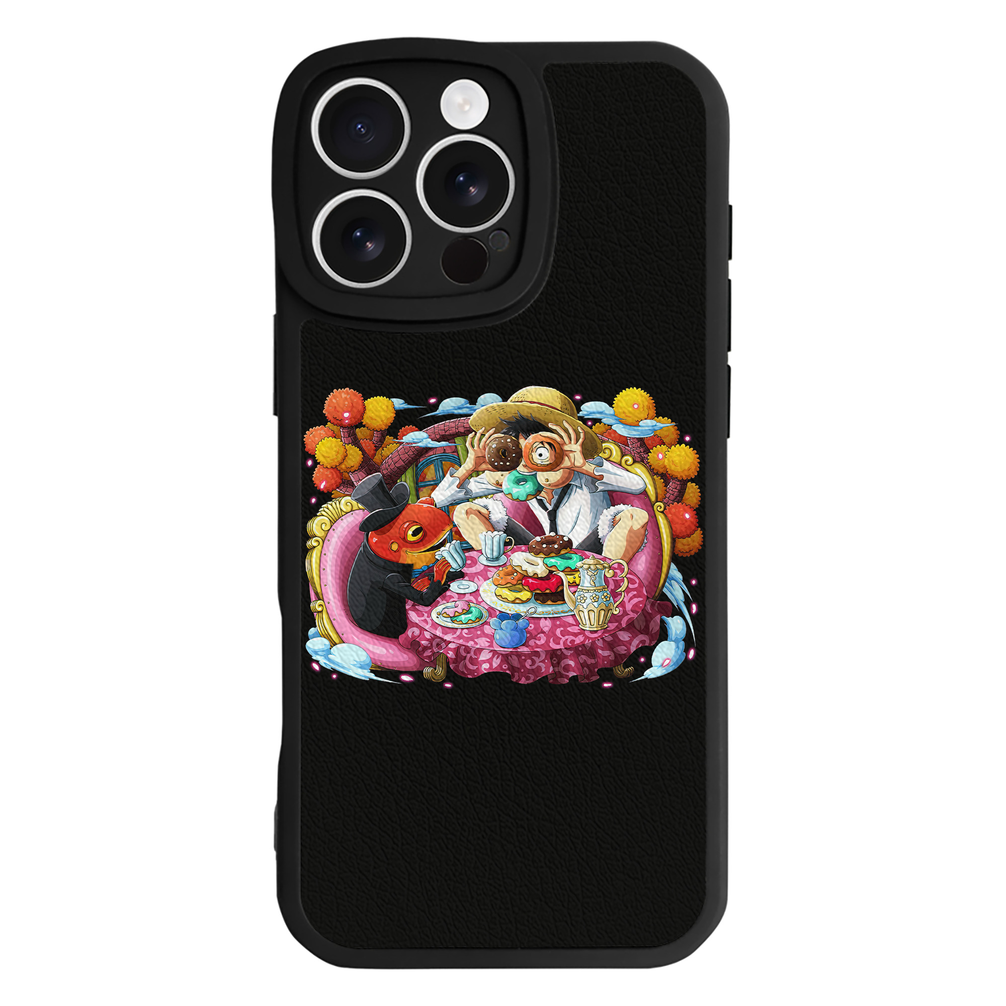 （画像用） ワンピース モンキー・D・ルフィ ONE PIECE Monkey D. Luffy 【iPhone 16シリーズ対応】シリコンスマホケース（レザー調） 材質：シリコン